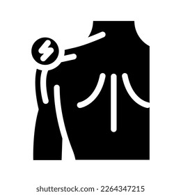 shoulder pain body ache glyph icon vector. shoulder pain body ache sign. isolated symbol illustration