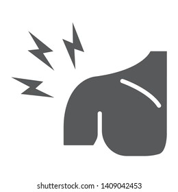 Shoulder pain glyph icon, body and injure, shoulder ache sign, vector graphics, a solid pattern on a white background, eps 10.