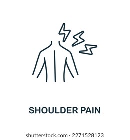 Shoulder Pain line icon. Outline element sign from body ache collection. Shoulder Pain icon sign for web design, infographics and more.