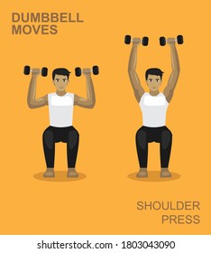 Shoulder Press Dumbbell Moves Manga Gym Set Illustration