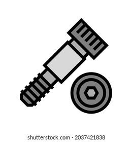 vector de icono de color del tornillo de hombro. señal de tornillo de hombro. ilustración de símbolo aislado
