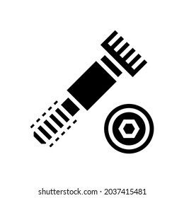 vector de icono de glifo de tornillo de hombro. señal de tornillo de hombro. símbolo de contorno aislado ilustración negra