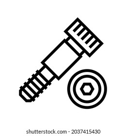 vector de icono de la línea de rosca de hombro. señal de tornillo de hombro. símbolo de contorno aislado ilustración negra