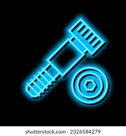 shoulder screw neon light sign vector. shoulder screw illustration