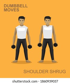 Shoulder Shrug Dumbbell Moves Manga Gym Set Illustration