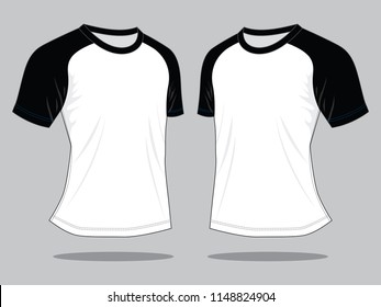 Shoulder Slope T-Shirt Vector With White/Black Colors.