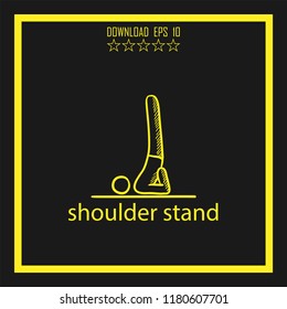 shoulder stand sketch vector icon