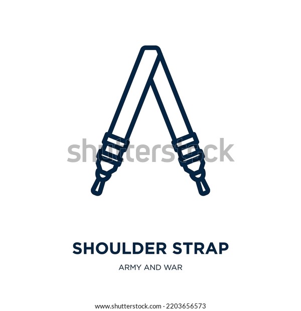 shoulder strap icon from army and war collection.\
Thin linear shoulder strap, shoulder, strap outline icon isolated\
on white background. Line vector shoulder strap sign, symbol for\
web and mobile