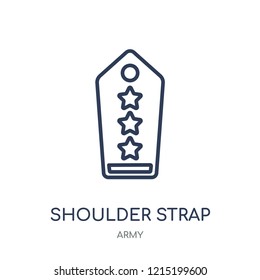 Shoulder strap icon. Shoulder strap linear symbol design from Army collection.