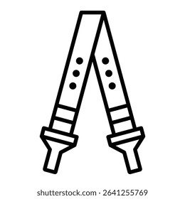 Shoulder strap icon outline set sign