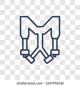Shoulder strap icon. Trendy linear Shoulder strap logo concept on transparent background from army and war collection