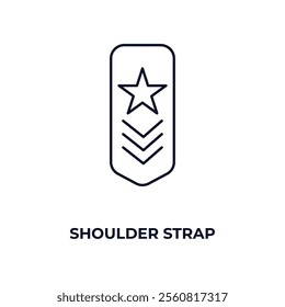 shoulder strap outline icon. Linear vector from army and military concept. Thin line shoulder strap icon isolated on white background