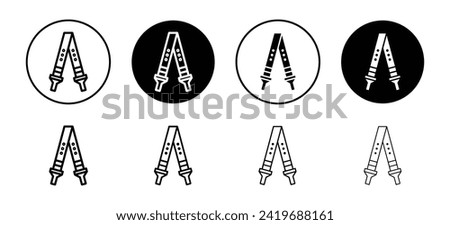 Shoulder strap vector icon set collection. Shoulder strap Outline flat Icon.