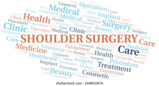 Shoulder Surgery word cloud vector made with text only