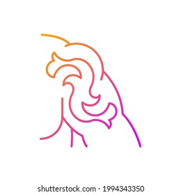 Shoulder tattoo gradient linear vector icon. Painting human body. Place for creating picture on skin. Thin line color symbols. Modern style pictogram. Vector isolated outline drawing