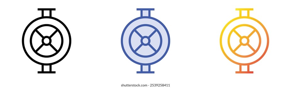 shoulder wheel icon. Linear, Blue Fill and Gradient Style Design Isolated On White Background