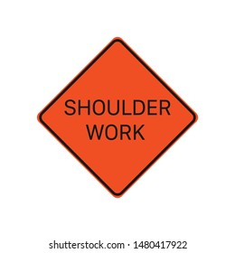 Shoulder Work Sign Isolated On White Background. Caution Symbol Modern, Simple, Vector, Icon For Website Design, Mobile App, Ui. Vector Illustration