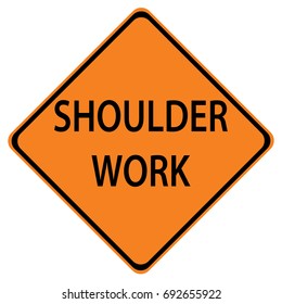 Shoulder work sign isolated on a white background