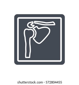 shoulder x-ray bone silhouette icon