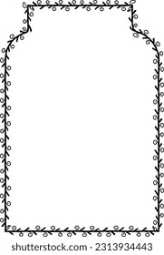 Shouldered Arch Leaf rectangular frame architectural window door ornate flower frame floral leaf borders natural Botanical Branches decoration wedding anniversary celebration beautiful arabesque 