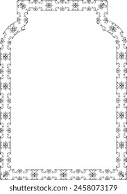 Shouldered Arch Vertical Frame architectural arche window door Vintage frame Flower wreath leaf vector floral border picture frames Branch laurel botanical silhouette black elements decoration