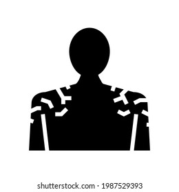shoulders dry skin glyph icon vector. shoulders dry skin sign. isolated contour symbol black illustration