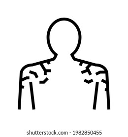 shoulders dry skin line icon vector. shoulders dry skin sign. isolated contour symbol black illustration