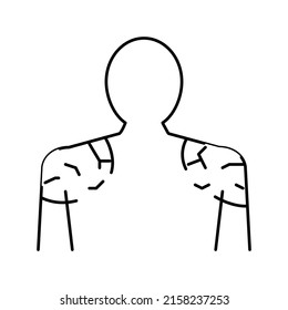 shoulders dry skin line icon vector. shoulders dry skin sign. isolated contour symbol black illustration