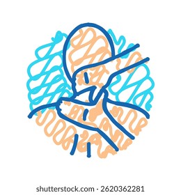ombros massagem terapia ícone doodle esboço vetor. ombros massagem terapia sinal. isolado símbolo ilustração