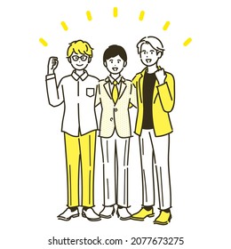 It is the Shoulder-to-Shoulder businessmen illustration. vector.