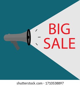 Shout big sale icons. Megaphone,big sale vector illustration. Shop.