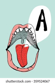shout hand drawn color vector illustration