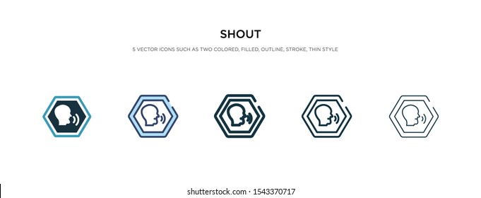 shout icon in different style vector illustration. two colored and black shout vector icons designed in filled, outline, line and stroke style can be used for web, mobile, ui