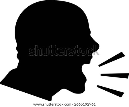 shout icon. indicating speech or shouting. black design in trendy style

