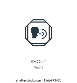 Shout icon vector. Trendy flat shout icon from signs collection isolated on white background. Vector illustration can be used for web and mobile graphic design, logo, eps10