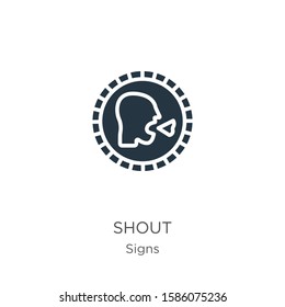 Shout icon vector. Trendy flat shout icon from signs collection isolated on white background. Vector illustration can be used for web and mobile graphic design, logo, eps10