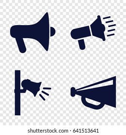 Shout icons set. set of 4 shout filled icons such as