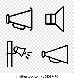 Shout icons set. set of 4 shout outline icons such as
