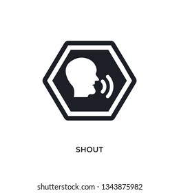 shout isolated icon. simple element illustration from signs concept icons. shout editable logo sign symbol design on white background. can be use for web and mobile