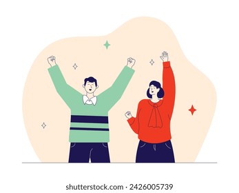 Shout and laugh to your heart's content, happiness vector illustration.