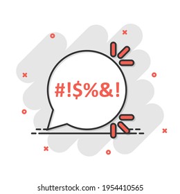 Shout speech bubble icon in comic style. Complain vector cartoon illustration on white isolated background. Angry emotion business concept splash effect.