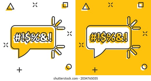 Shout speech bubble icon in comic style. Complain vector cartoon illustration on white isolated background. Angry emotion business concept splash effect.