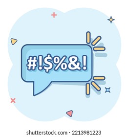 Shout speech bubble icon in comic style. Complain vector cartoon illustration on white isolated background. Angry emotion business concept splash effect.