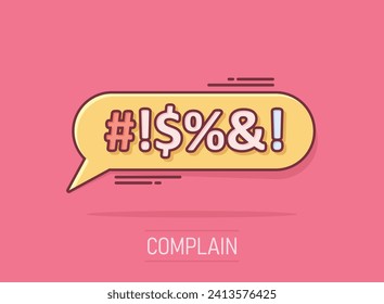 Shout speech bubble icon in comic style. Complain vector cartoon illustration on white isolated background. Angry emotion business concept splash effect.