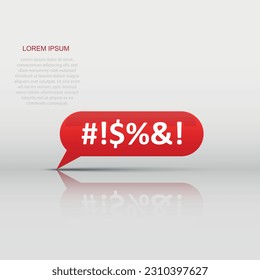 Shout speech bubble icon in flat style. Complain vector illustration on white isolated background. Angry emotion business concept.