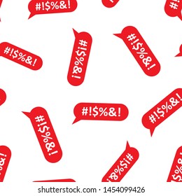 Shout speech bubble icon seamless pattern background. Complain vector illustration on white isolated background. Angry emotion business concept.