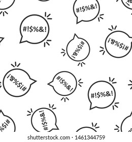 Shout speech bubble icon seamless pattern background. Complain vector illustration on white isolated background. Angry emotion business concept.