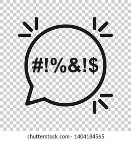 Shout speech bubble icon in transparent style. Complain vector illustration on isolated background. Angry emotion business concept.