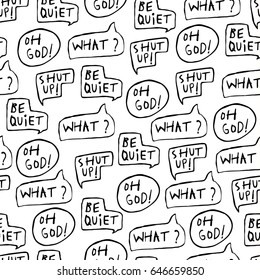 Shout Speech Bubble Seamless Pattern