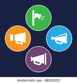 shout vector icons. Set of 4 shout filled icons such as 